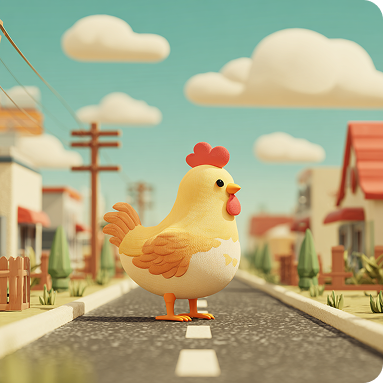 Chicken in gaming town