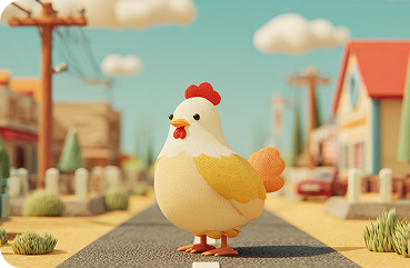 Chicken in village